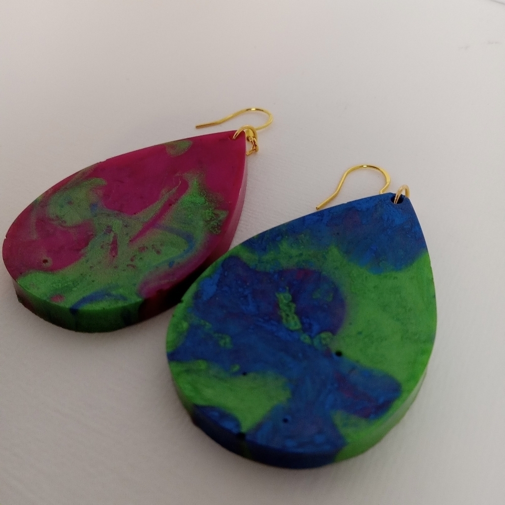 Colorful Teardrop Earrings - Picture 3 of 7